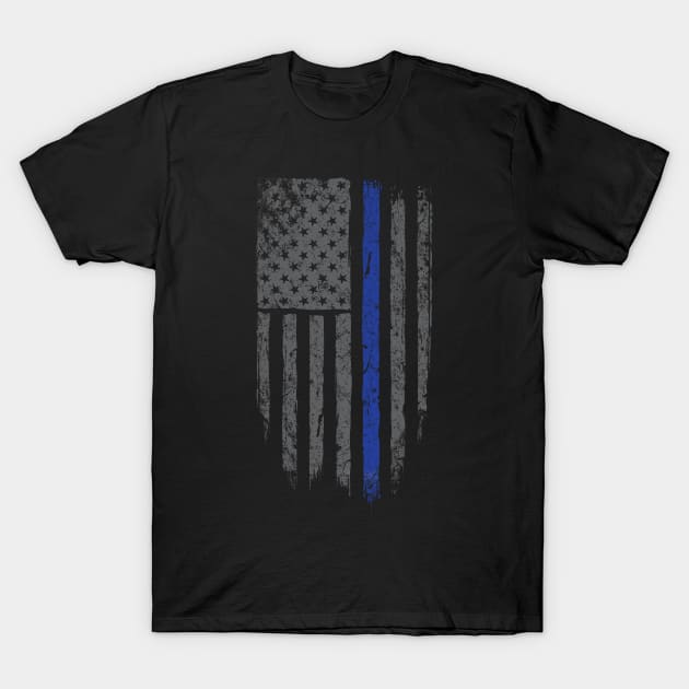 thin Blue Line T-Shirt by MindsparkCreative
